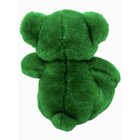 First Main Green Teddy Bear Plush 6 inc Lucky 3 Leaf Clover Bow Tie St Patrick - Picture 3 of 7